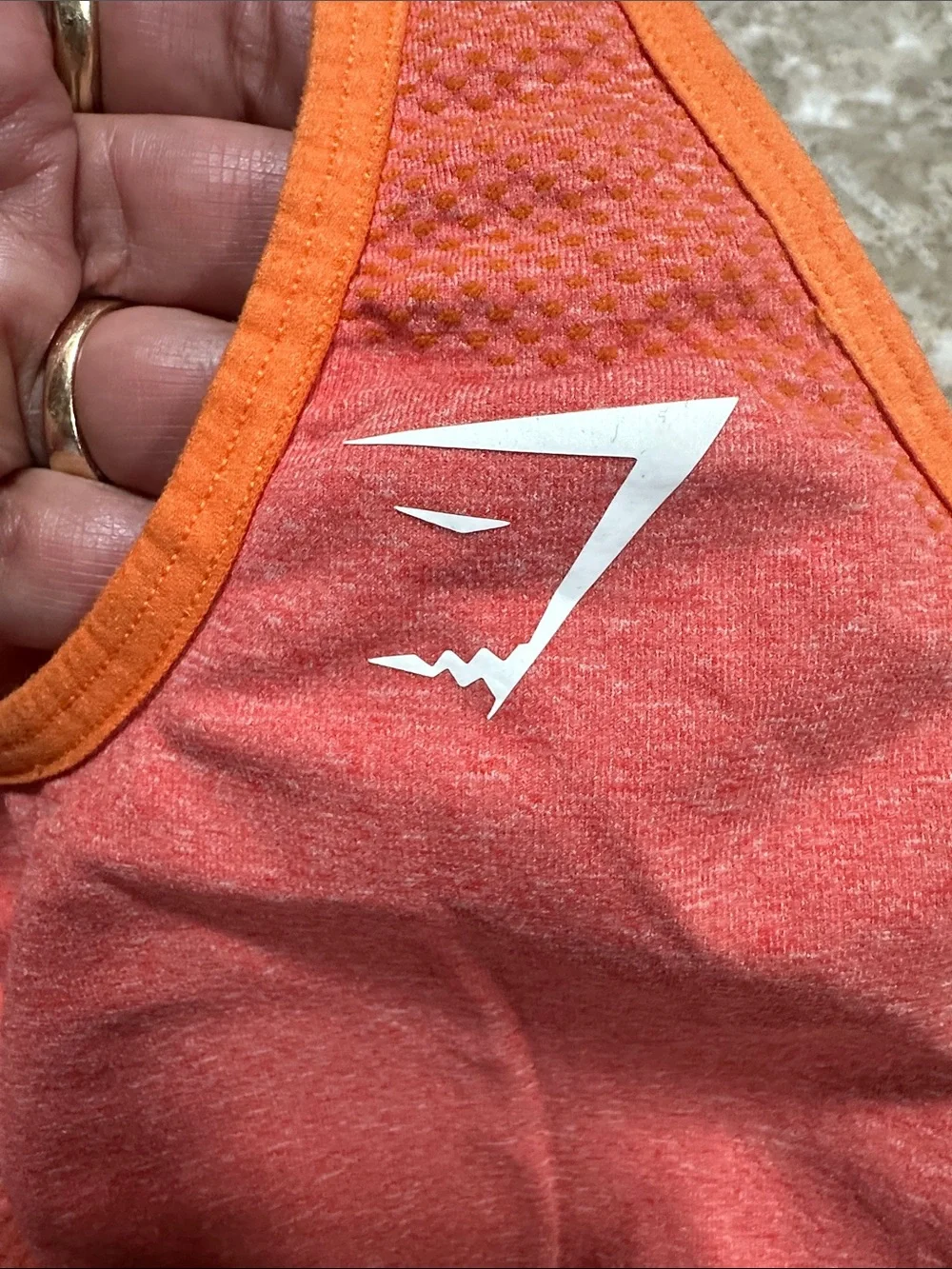 Gymshark Coral-Orange Seamless Racerback Sports Bra